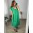 Women's Long Chiffon Short Sleeve Dress (S/M ONE SIZE) ITALIAN FASHION IMWGS231048 -   Green
 -   56/58