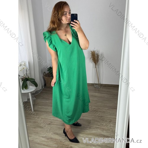 Women's Long Chiffon Short Sleeve Dress (S/M ONE SIZE) ITALIAN FASHION IMWGS231048 -   Green
 -   56/58