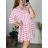 Women's Plus Size Short Sleeve Summer Shirt Dress (M/L/XL/2XL ONE SIZE) ITALIAN FASHION IMP168231360/DUR XL/2XL Pink