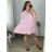 Women's Plus Size Short Sleeve Summer Shirt Dress (M/L/XL/2XL ONE SIZE) ITALIAN FASHION IMP168231360/DUR XL/2XL Pink