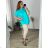 Tunic with Pendant Long Sleeve Women's Plus Size (3XL/4XL ONE SIZE) ITALIAN FASHION IMWT23209 -   modrá mintova -   56/58