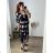 Long Jumpsuit with Pendant 3/4 Long Sleeve Women's Plus Size (50-58) ITALIAN FASHION IMWEC24016 -   black -   48/50