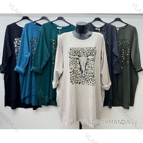 Women's Plus Size Long Sleeve Tunic (XL/2XL/3XL ONE SIZE) ITALIAN FASHION IM423616