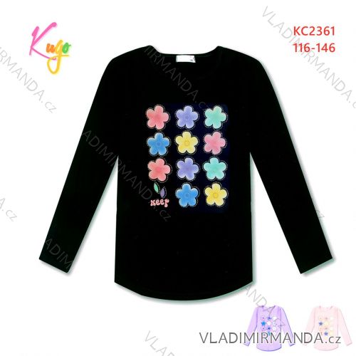 T-shirt long sleeve with sequins children adolescent girls (116-146) KUGO B3258