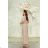 Women's Long Elegant Dress with Wide Straps (SL) FRENCH FASHION FMPEL23VELVET beige 44