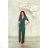 Women's Long Elegant Dress with Wide Straps (SL) FRENCH FASHION FMPEL23VELVET dark green 48