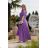 Women's Long Elegant Dress with Wide Straps (SL) FRENCH FASHION FMPEL23VELVET red 38