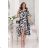 Women's Long Elegant Dress with Wide Straps (SL) FRENCH FASHION FMPEL23VELVET Black and white 44