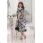 Women's Long Elegant Dress with Wide Straps (SL) FRENCH FASHION FMPEL23VELVET Black and white 44