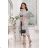 Women's Long Elegant Dress with Wide Straps (SL) FRENCH FASHION FMPEL23VELVET Black and white 44