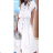 Women's Long Chiffon Short Sleeve Dress (S/M ONE SIZE) ITALIAN FASHION IMWGM23456 M / L béžová