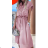 Women's Long Chiffon Short Sleeve Dress (S/M ONE SIZE) ITALIAN FASHION IMWGM23456 M / L béžová