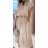 Women's Long Chiffon Short Sleeve Dress (S/M ONE SIZE) ITALIAN FASHION IMWGM23456 M / L béžová