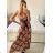 Women's summer icecool sleeveless long dress (S/M/L ONE SIZE) ITALIAN FASHION IMM22974 M / L Brown