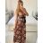 Women's summer icecool sleeveless long dress (S/M/L ONE SIZE) ITALIAN FASHION IMM22974 M / L Brown