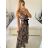 Women's summer icecool sleeveless long dress (S/M/L ONE SIZE) ITALIAN FASHION IMM22974 M / L Brown