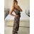 Women's summer icecool sleeveless long dress (S/M/L ONE SIZE) ITALIAN FASHION IMM22974 M / L Brown