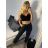 Women's Long Pants (XL/2XL/3XL ONE SIZE) ITALIAN FASHION IMC24019 -   black -   M / L