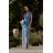 Women's Long Elegant Dress with Wide Straps (SL) FRENCH FASHION FMPEL23VELVET blue denim 50