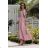 Women's Long Elegant Dress with Wide Straps (SL) FRENCH FASHION FMPEL23VELVET pink 46