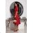 Women's Long Elegant Dress with Wide Straps (SL) FRENCH FASHION FMPEL23VELVET red 38