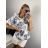 Short Sleeve Shirt Dress women (uni L-2XL) ITALIAN MODA IMS20002 44/46 white