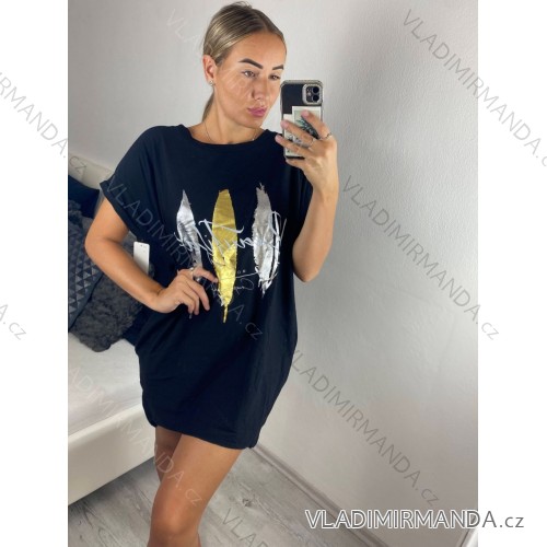 Women's short sleeve dress (uni L / XL) ITALIAN FASHION IM320003 M / L black