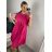 Women's Long Sleeve Shirt Dress (S/M/L ONE SIZE) ITALIAN FASHION IMC22658 L / XL dark pink