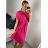 Women's Long Sleeve Shirt Dress (S/M/L ONE SIZE) ITALIAN FASHION IMC22658 L / XL dark pink