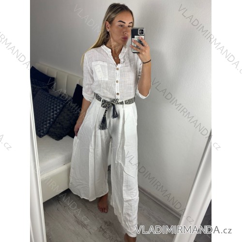 Women's Summer Pants (S/M/L) ITALIAN Fashion IMSM24008 -   white -   M / L