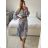 Women's Long Summer 3/4 Long Sleeve Dress (S/M ONE SIZE) ITALIAN FASHION IMPEM23G204-3 S / M blue