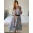 Women's Long Summer 3/4 Long Sleeve Dress (S/M ONE SIZE) ITALIAN FASHION IMPEM23G204-3 S / M blue