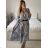 Women's Long Summer 3/4 Long Sleeve Dress (S/M ONE SIZE) ITALIAN FASHION IMPEM23G204-3 S / M blue