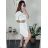 Women's Long Chiffon Short Sleeve Dress (S/M ONE SIZE) ITALIAN FASHION IMWGS231048 L/XL white