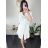 Women's Long Chiffon Short Sleeve Dress (S/M ONE SIZE) ITALIAN FASHION IMWGS231048 L/XL white