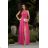 Women's strapless tulle party dress (S/M/L ONE SIZE) ITALIAN FASHION IM923001 růžová fuchsiová 36