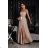 Women's strapless tulle party dress (S/M/L ONE SIZE) ITALIAN FASHION IM923001 beige 34