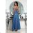 Women's strapless tulle party dress (S/M/L ONE SIZE) ITALIAN FASHION IM923001 blue 38