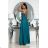 Women's strapless tulle party dress (S/M/L ONE SIZE) ITALIAN FASHION IM923001 turquoise 40