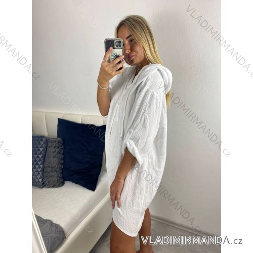 Short Sleeve Shirt Dress women (uni L-2XL) ITALIAN MODA IMS20002