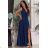 Women's strapless tulle party dress (S/M/L ONE SIZE) ITALIAN FASHION IM923001 blue 44