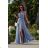 Women's strapless tulle party dress (S/M/L ONE SIZE) ITALIAN FASHION IM923001 blue denim 44