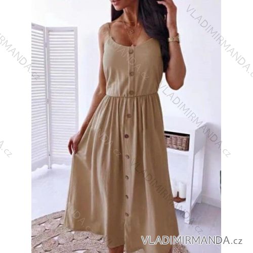 Women's long summer dress with straps (S/M ONE SIZE) ITALIAN FASHION IMD24194/DU