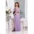 Women's strapless tulle party dress (S/M/L ONE SIZE) ITALIAN FASHION IM923001 light purple 36