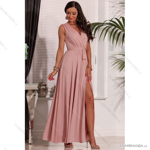 Women's strapless tulle party dress (S/M/L ONE SIZE) ITALIAN FASHION IM923001 růžová lososová 40