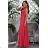 Women's strapless tulle party dress (S/M/L ONE SIZE) ITALIAN FASHION IM923001 růžová malinová 38