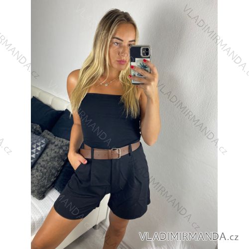 Women's Shorts Shorts with Belt (S/M ONE SIZE) ITALIAN FASHION IM724045