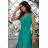 Women's strapless tulle party dress (S/M/L ONE SIZE) ITALIAN FASHION IM923001 turquoise 40