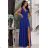 Women's strapless tulle party dress (S/M/L ONE SIZE) ITALIAN FASHION IM923001 Royal blue 42