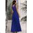 Women's strapless tulle party dress (S/M/L ONE SIZE) ITALIAN FASHION IM923001 Royal blue 42